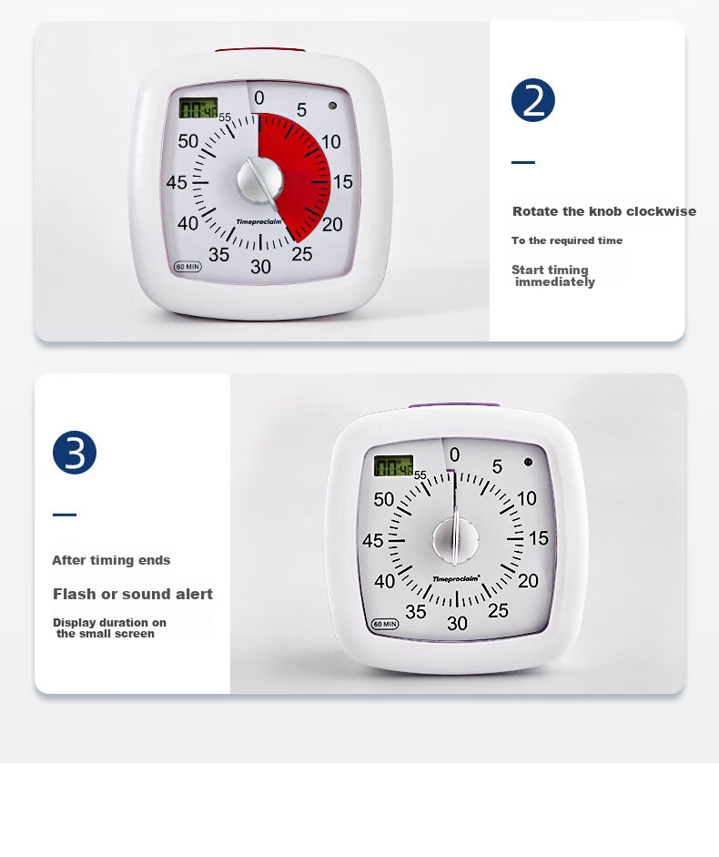QT-TIMER Timer Time Management Tool, 2026 New Model, Counting Down Timer for Children And Primary School Students, Visualized Homework Alarm, Self-Discipline Aid, Birthday Gift for Boys 15