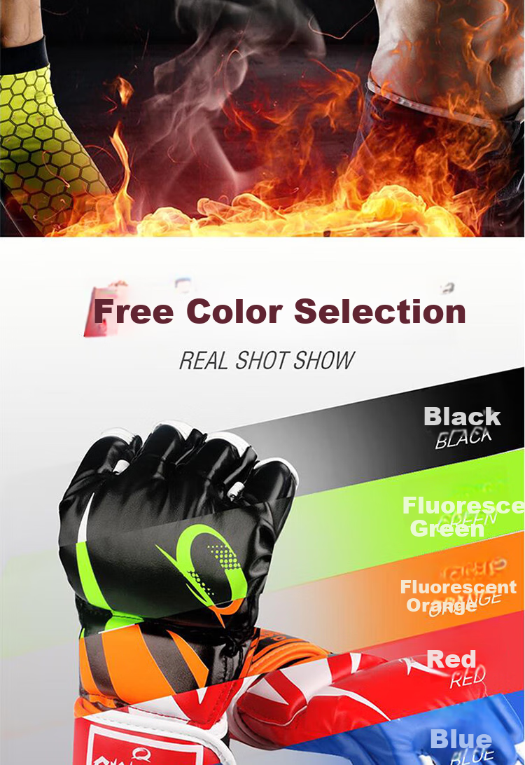 Jingpai Boxing Gloves, Fingerless Gloves, Fighting And Sanda Training Gloves, Breathable Gloves for Men And Women, Adult Use, Black, 10OZ 10