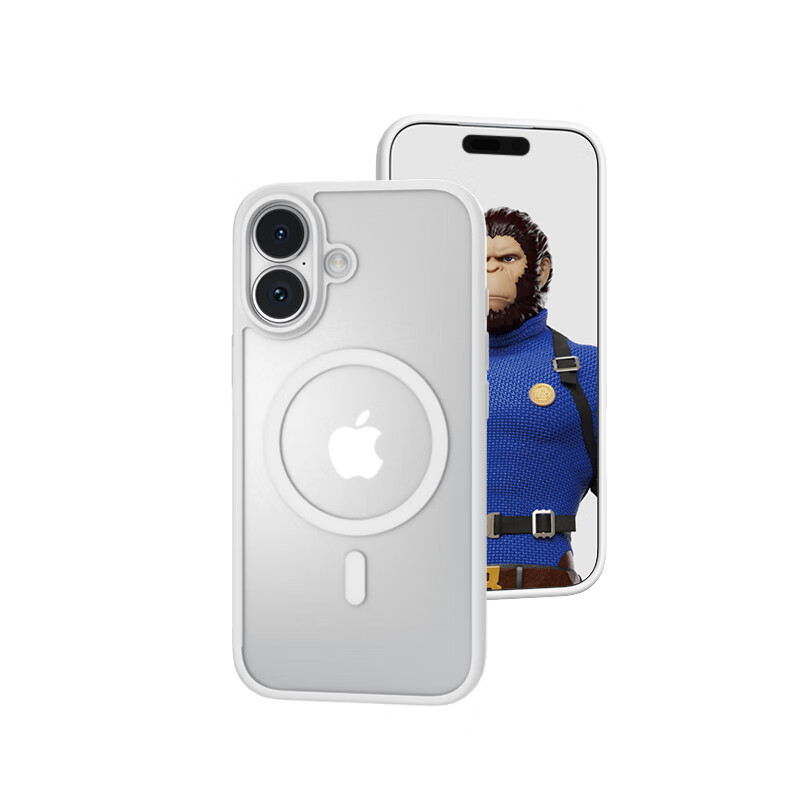 Чехол Lanxingxiansheng для iPhone 17, защитный, с магнитной зарядкой, матовый, противоударный, износостойкий, серо-белый