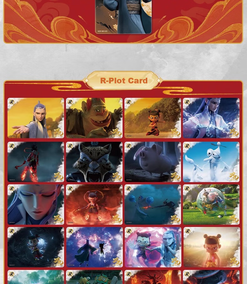 Kayou Nezha: The Magic Boy And The Sea Monster Movie Collectible Cards, Official Lingyan Pack, Peripheral Cards And Cards, 2 Yuan Pack, 4 Cards * 10 Packs 16