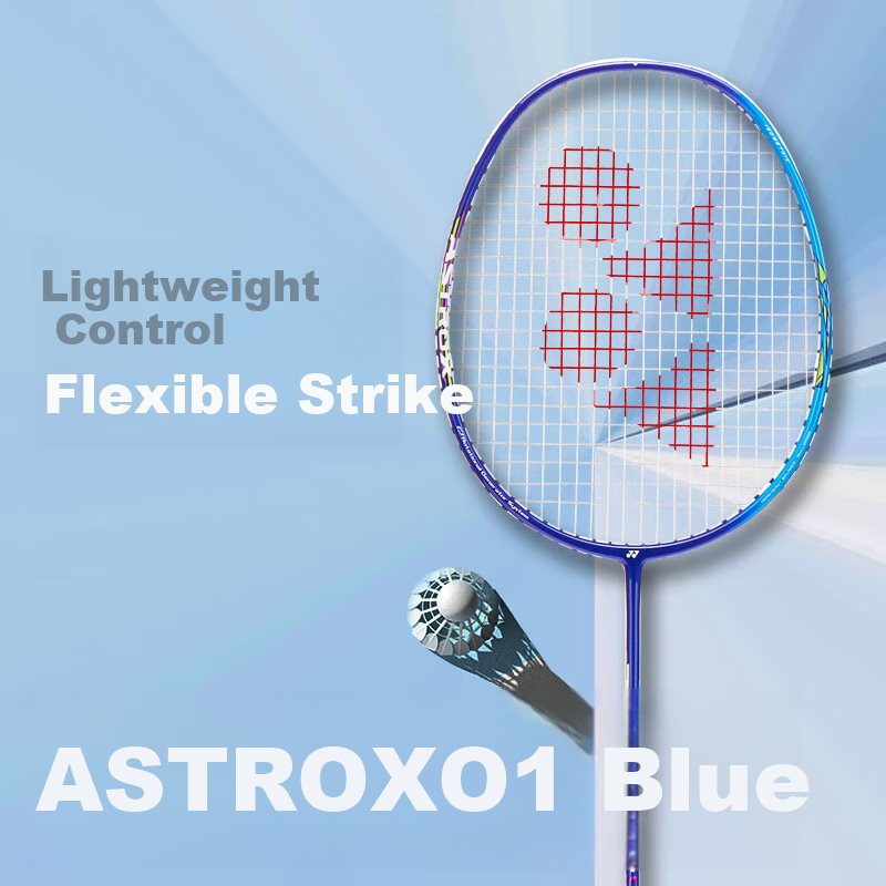 Бадминтонная ракетка YONEX Astrox AX01, синяя, цельнокарбоновая, ультралегкая, 4U, струнная