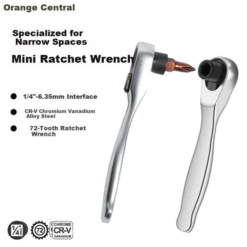Chengyang Mini Ratchet Wrench, 1/4 Small Space Quick Wrench, Quick Screwdriver, 6.35mm