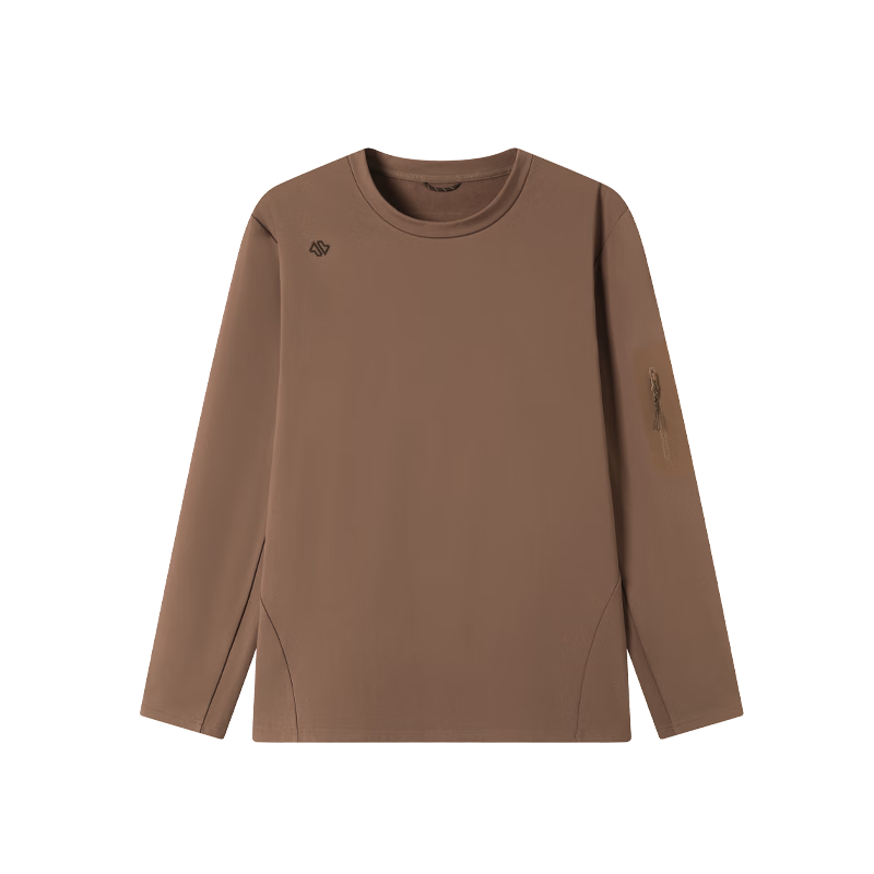 JD Jingzao Men's Autumn Winter 7A Antibacterial Sports T-Shirt Comprehensive Training Deodorant Long Sleeve Anti-Static Dark Khaki 2XL