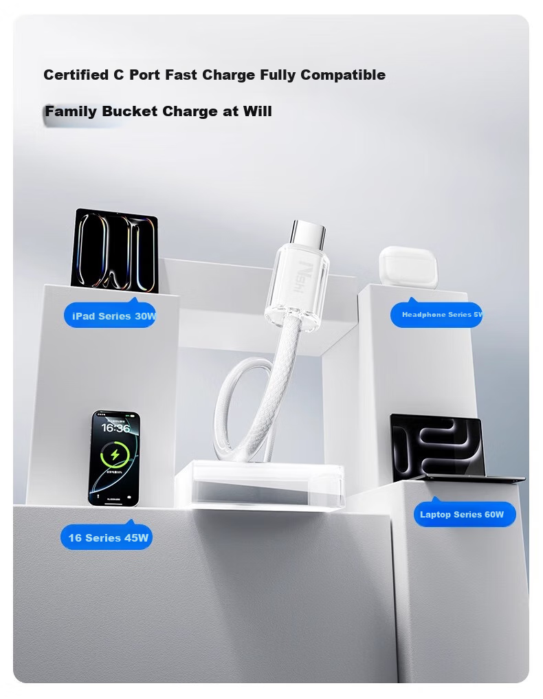 Nengshi Apple 15/16 Charging Cable, Dual-Head Type-C Fast Charging Data Cable, IPhone 16/15 Pro Max Phone USB-C Car Fast Charging Cable, 2 Meters 7