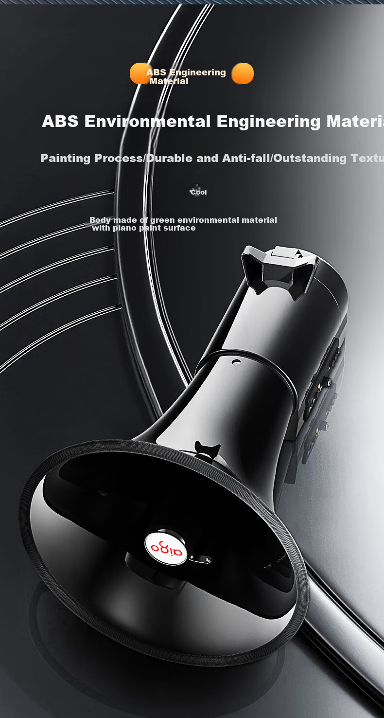 Aiguozhe Handheld Megaphone, Loudspeaker Amplifier, Recording Promoter, Street Vending Device, Small Powerful Public Address System, A92 (Black) 3