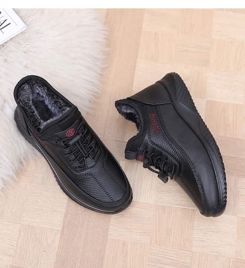 Anglerfish Old Beijing Women's Cloth Shoes Cotton Shoes Winter Warm Fleece Thickened Cotton Boots Casual Mom Shoes A8005 Red 35 21