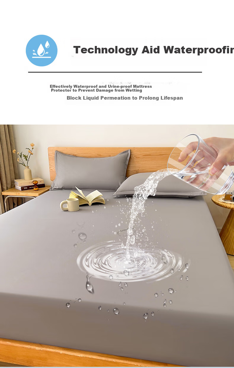 Hodo Class A Fitted Sheet Single Piece, Mattress Protector Cover, Anti-Dirt Non-Slip Full Coverage Bed Cover, Protective Cover, 1.8*2m, Guest Blue 6