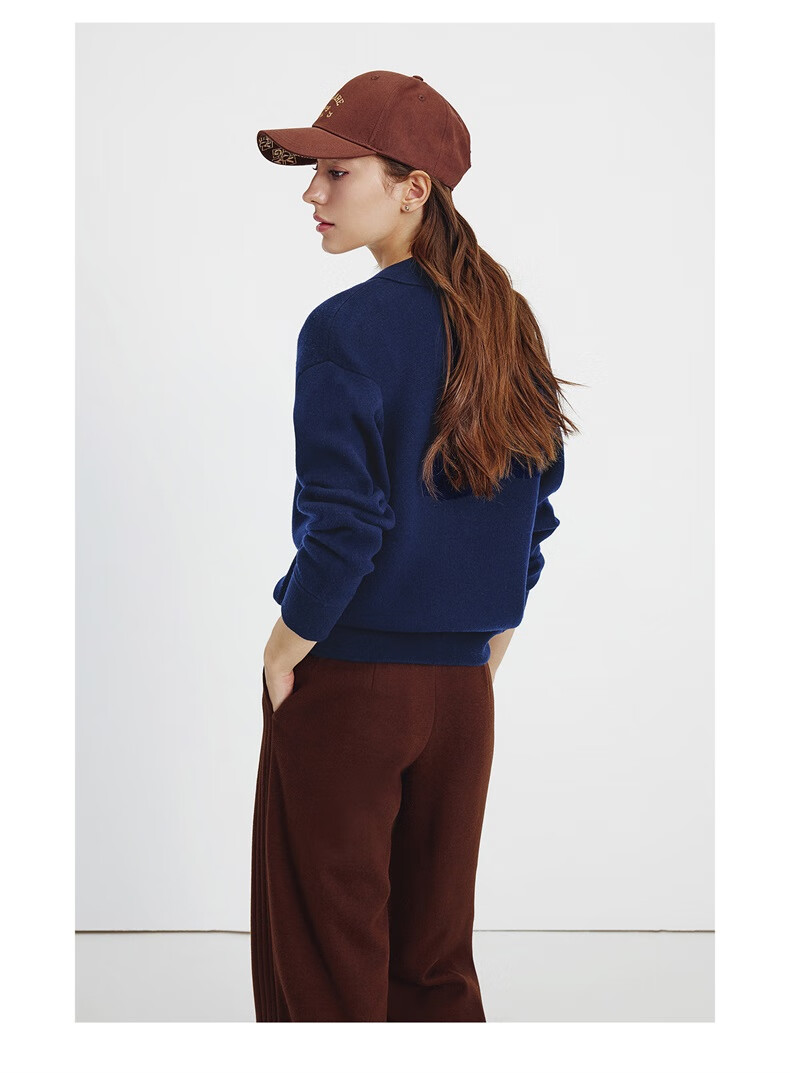 Navikail Italian Small Sailboat Women's 2025 Autumn Full Wool Knit Sweater Lapel Loose Wool Pullover 2334045502 22