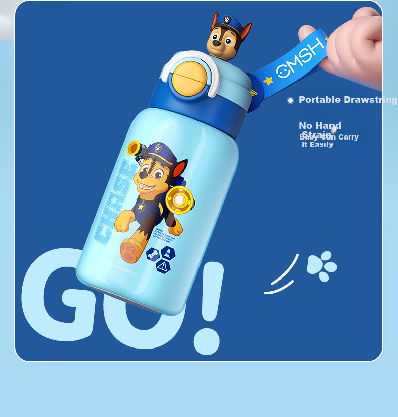 CMSH Wangwangdai Children's Water Bottle, Large Capacity, 316 Food-Grade Double-Drinking Insulated Cup, School-Specific Water Bottle, Aqi 540ml 9