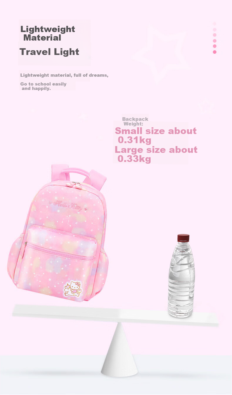 Hello Kitty Backpack for Elementary School Students, Cute Cartoon Backpack for Girls, Children's Schoolbag for Grades 1-3, Cartoon Bag DB96587A Pink 4