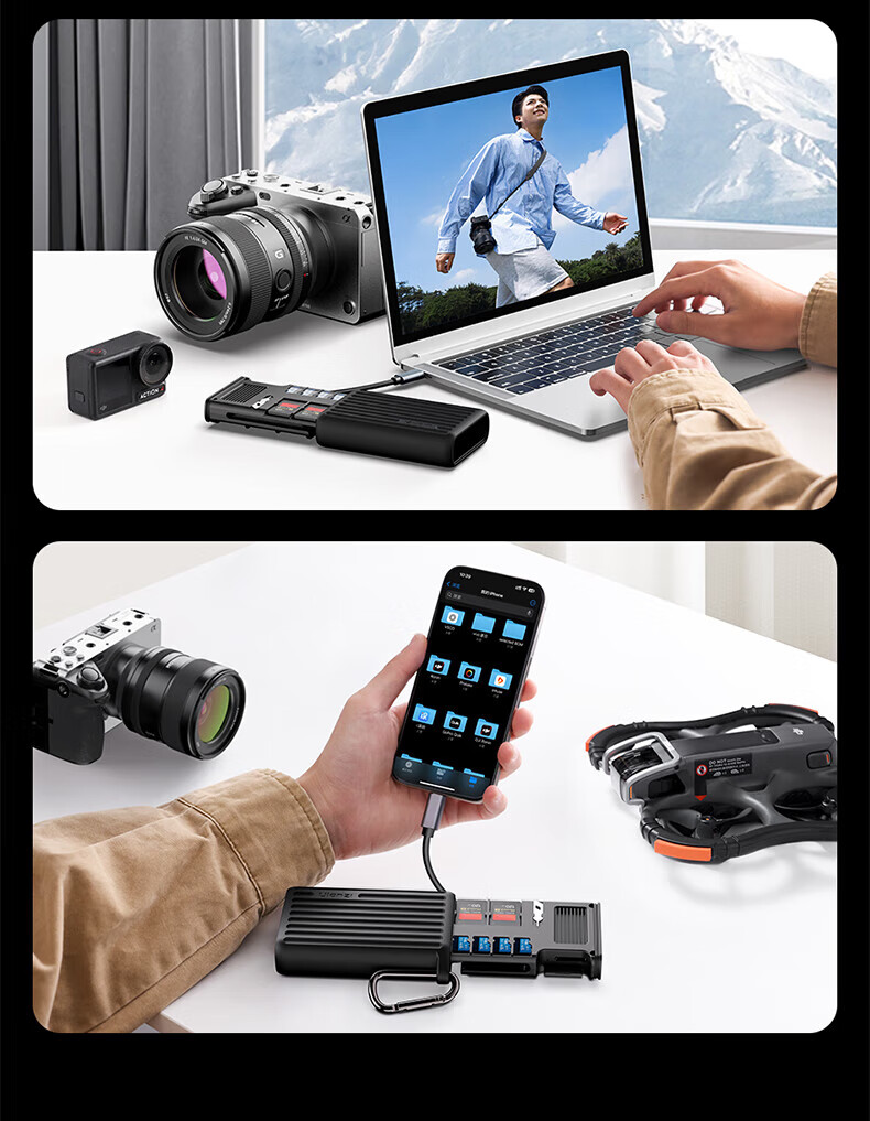 Ulanzi MCR-02 Multifunctional USB 3.2 High-Speed Card Reader Storage Box for Camera and Phone Memory Cards CFB/SD/TF/SIM Card Organizer Protective Case 13