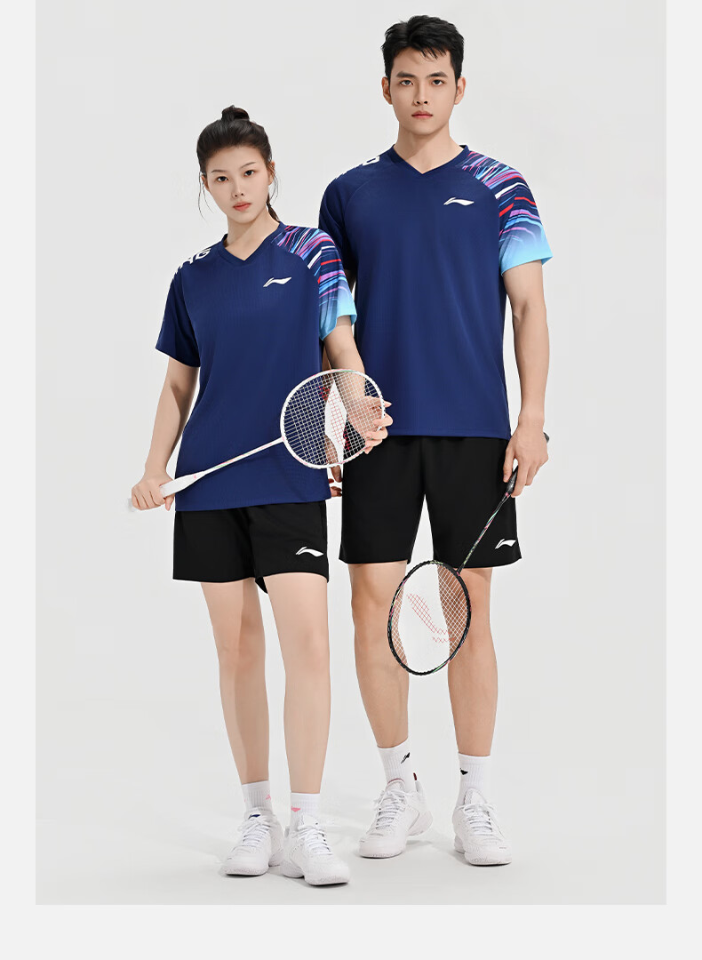 LI-NING Unisex Badminton Club Series Short Competition Training Sportswear Set Two-Piece 10