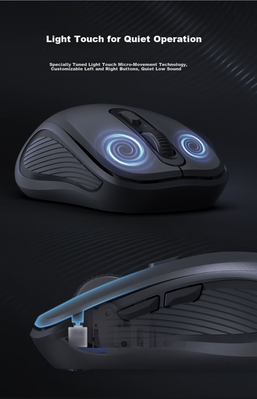 Lenovo Invests in Brand Yinengzhe Wireless Mouse for Home And Office Use, Compatible with Desktop/Xiaomi/Rescue Laptop, Plug-And Wireless Mouse, Sea Salt White N300 5