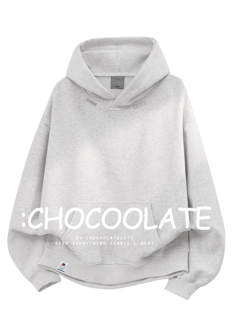 :CHOCOOLATE IT Heavyweight Hoodie Men Spring Autumn New American Style Casual Pullover Black XL 2