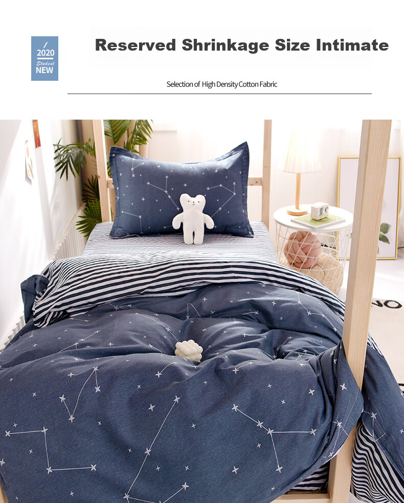 Yunjin All-Cotton Student Bedding Set, Dormitory Bed Six-Piece Set, Bedding Quilt Mattress Full Set, 1.2 Meters, Light Gray 9