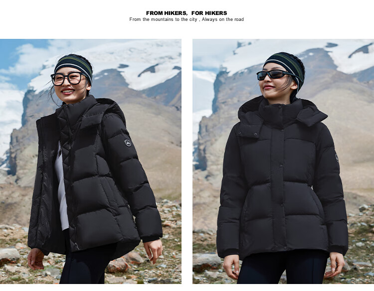Pioneer Camp Warm Feather Women's Autumn Winter Insulated Windproof Outdoor Hooded Waist-Cinched Mid-Length Thickened Down Jacket 19