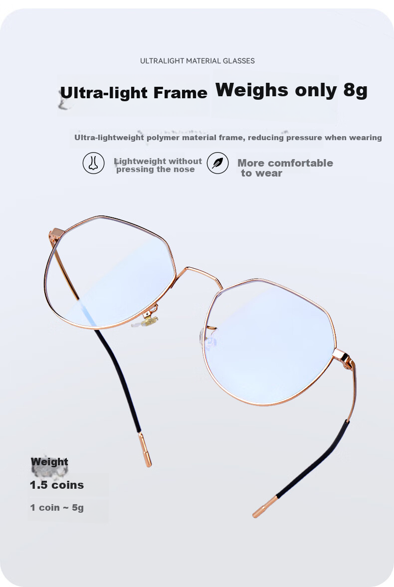 Mr.PuTian Anti-Blue Light Glasses, Anti-Radiation Flat Lens Glasses for Men And Women, Suitable for Myopia, Can Be Fitted with Prescription Lenses, Protects Eyes from Mobile Phones And Computers 8