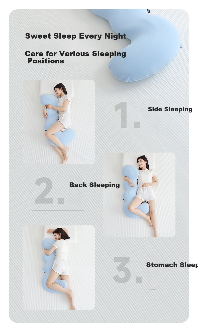 NOYOKE Memory Pillow, Leg Pillow, Waist Pillow for Side Sleeping, Belly Support Cushion, Pregnancy Aid, Maternity Pillow [Gray] 5