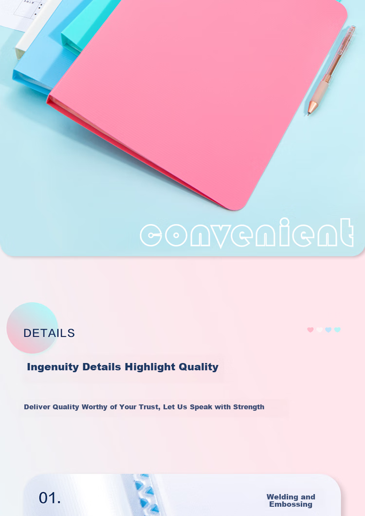 Deli Changcai 4 A4/40-Page Color Document Folder Set, Loose-Leaf Pocket File Folder, Primary And Secondary School Exam Paper And Receipt Storage Folder 27015 13