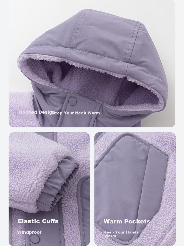 BALABALA Children's Clothing Cotton Jacket for Boys And Girls, 2026 New Spring Water-Repellent Coat, Warm Padded Outerwear, Fashionable 14