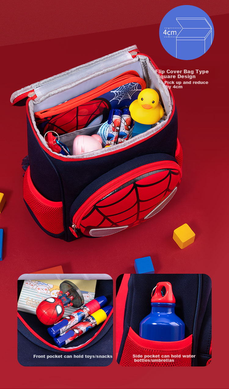 Disney Children's Backpack for Kindergarten Ages 3-6, Lightweight Breathable Outdoor Travel High-Quality Boys' Backpack Small Bag Spider-Ma 9
