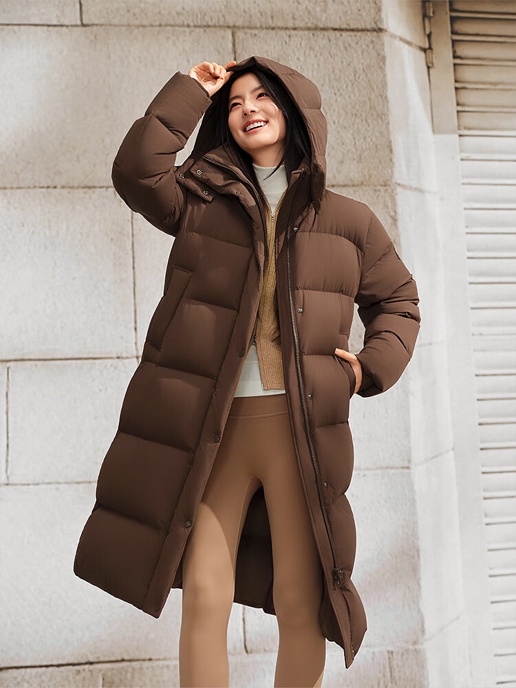 Bosideng Off-Season Winter Fashion Casual Soft Comfortable Long Loose Thick Down Jacket with Detachable Hood 5