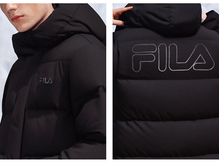 FILAFILA Official RGB Long Down Jacket 2025 Winter Couples Hooded Cold-Resistant Warm Coat 15