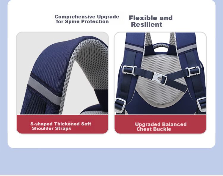 POLO Backpack for Primary School Students, Grades 1-3 And 6, Large Capacity Lightweight Reduced Burden Backpack for Boys And Girls 6