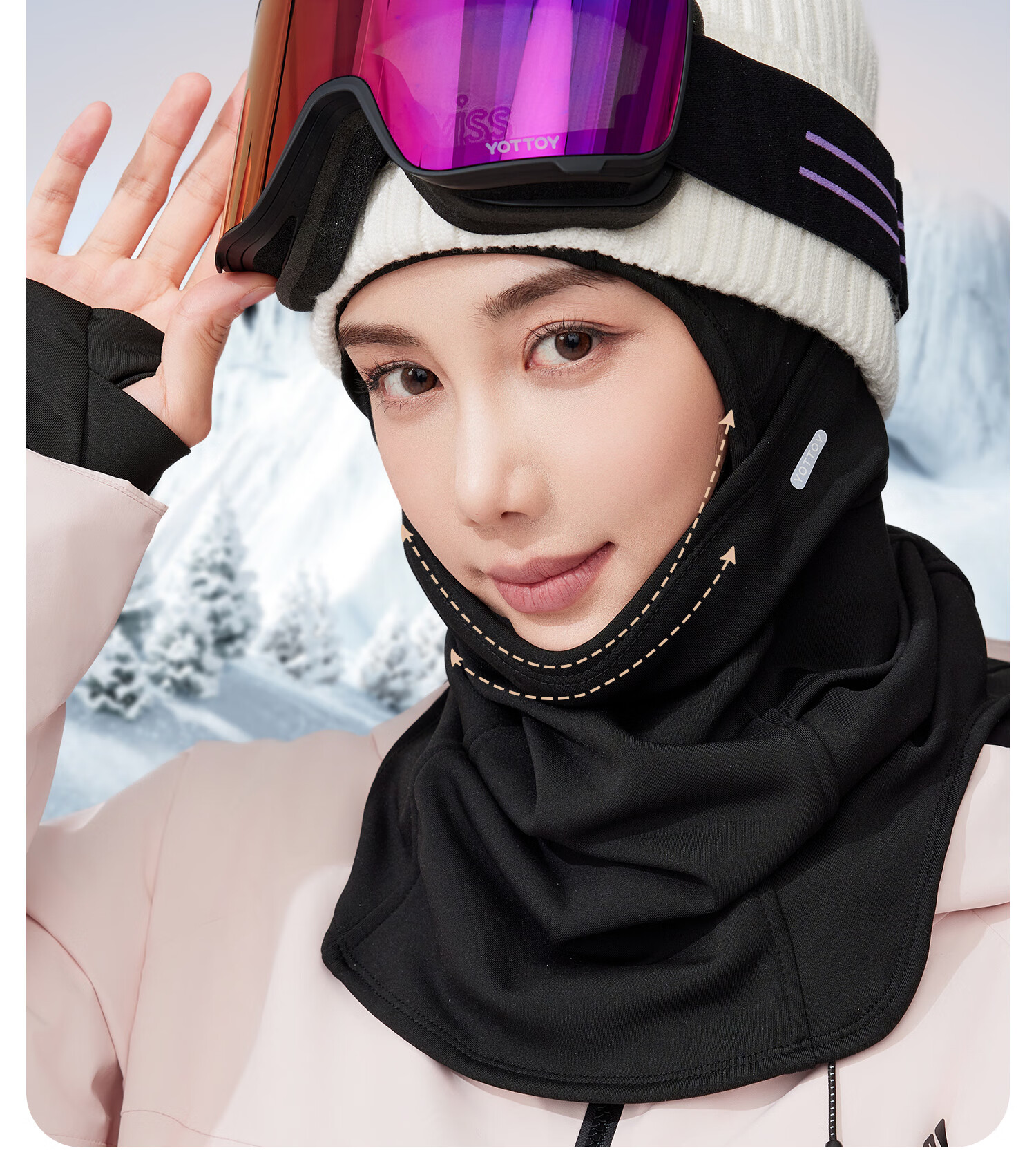 Yottoy Ski Mask Face Cover Unisex Outdoor Mountaineering Cycling Autumn Winter Windproof Warm Ski Gear Non-Slip Headband Style 19