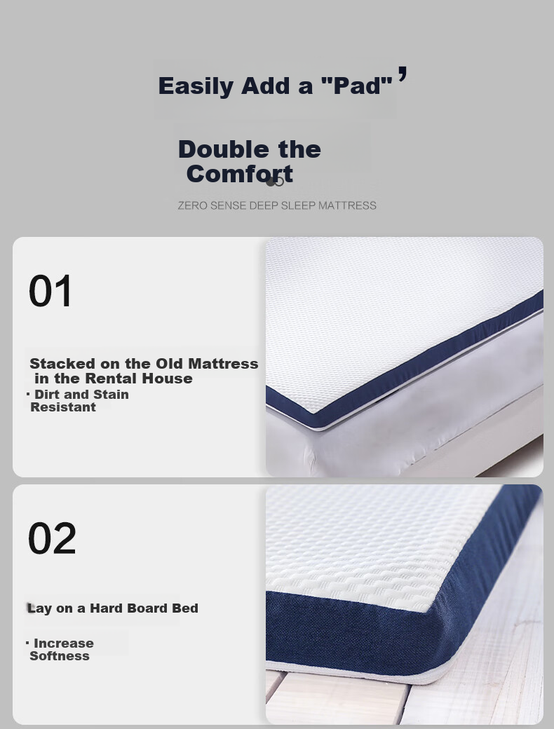 FUANNA Mattress, Cloud-Like Deep Sleep Slow Memory Foam Antibacterial Single Bed Pad 120cm×200cm×5cm Removable And Washable 8