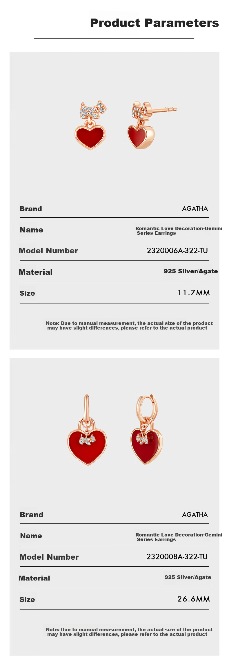 AGATHA / Aijiasha Twin Series Dog Silver Stud Earrings for Women, Birthday Gift for Girlfriend, Elegant Earrings Jewelry 5
