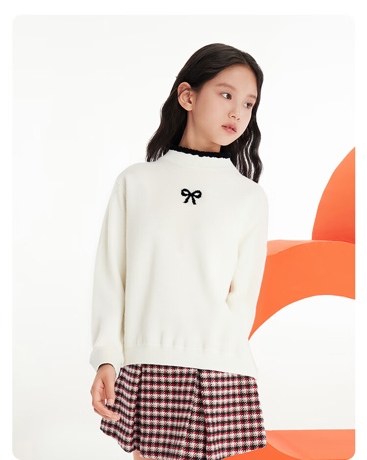 Balabala BalaOne Girls' Knit Sweater Children's Winter 2025 Sweet Stylish Pullover 208425103008 9