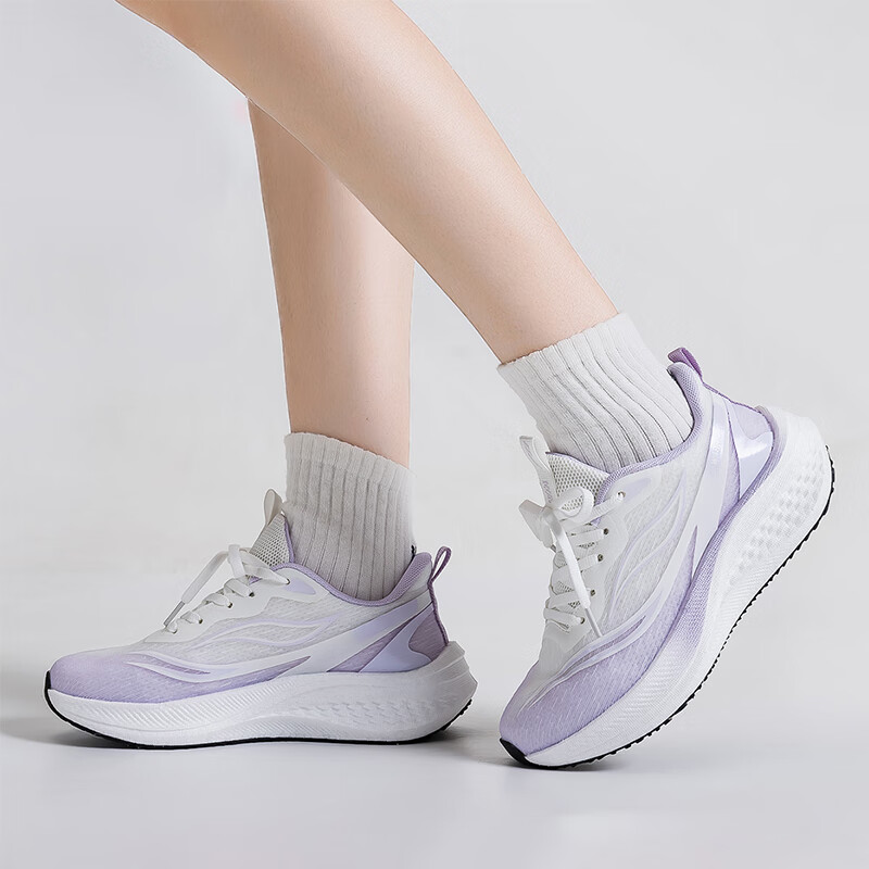 Warrior Women's Mesh Sports Shoes Spring New Lightweight Breathable Casual Sneakers WXY5110 White Purple Size 39