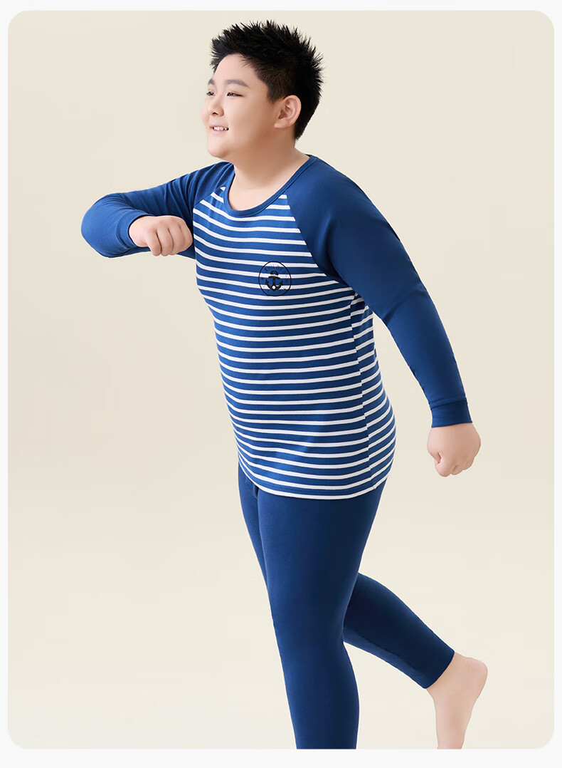 LangSha Boys' Plus Size Thermal Underwear Set Autumn Cotton Long Johns for Big Boys and Teenagers 24