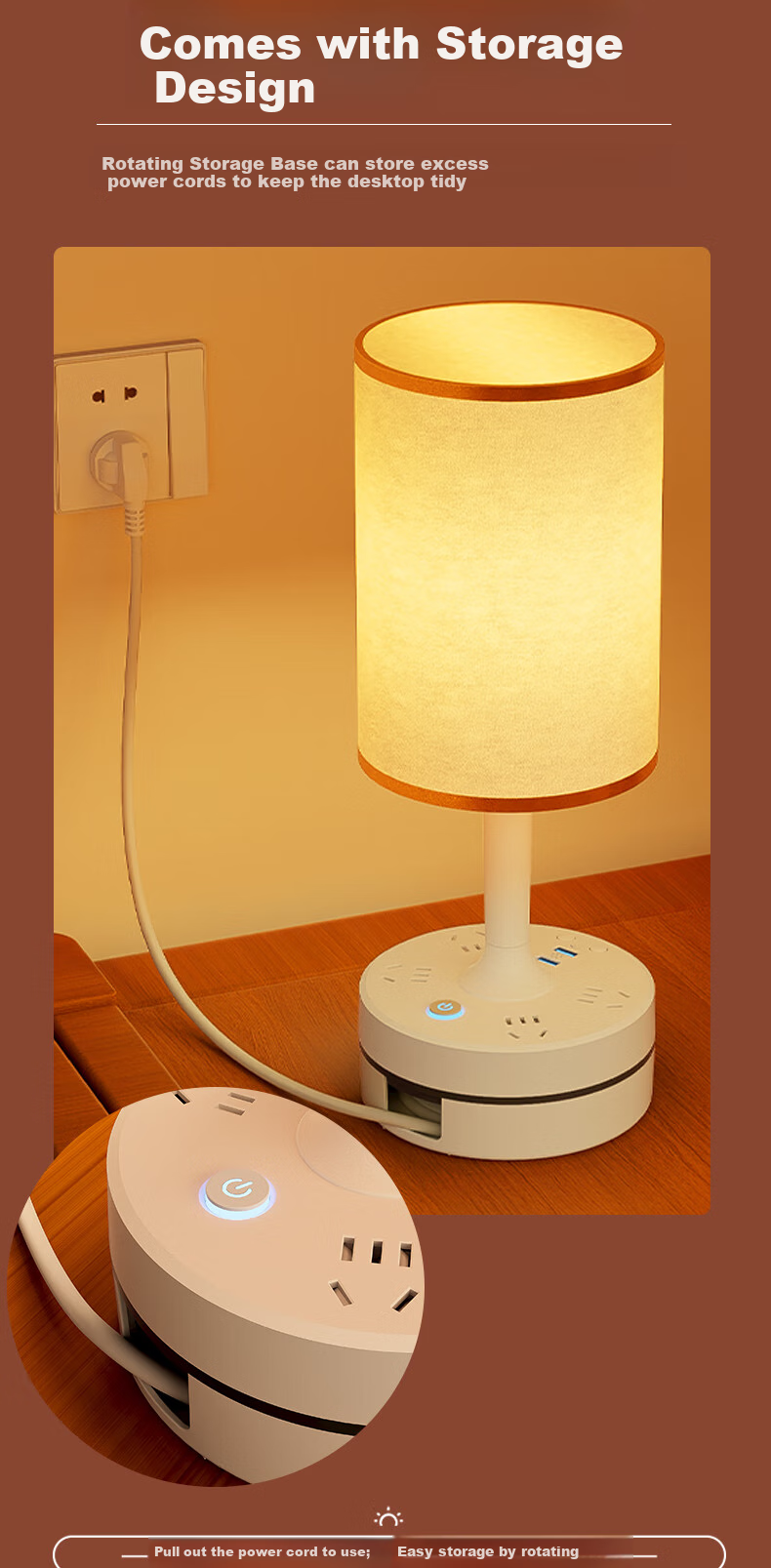 Jingqian Bedside Lamp, Bedroom Mood Light, Dorm Reading Lamp, Student And Children's Study Eye Protection Lamp with Socket Table Lamp 4