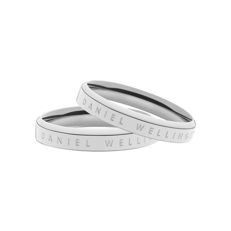 DanielWellington DW Couple Rings, Classic Moonlight Silver Ring Couple Rings 030+034 Birthday Gift
