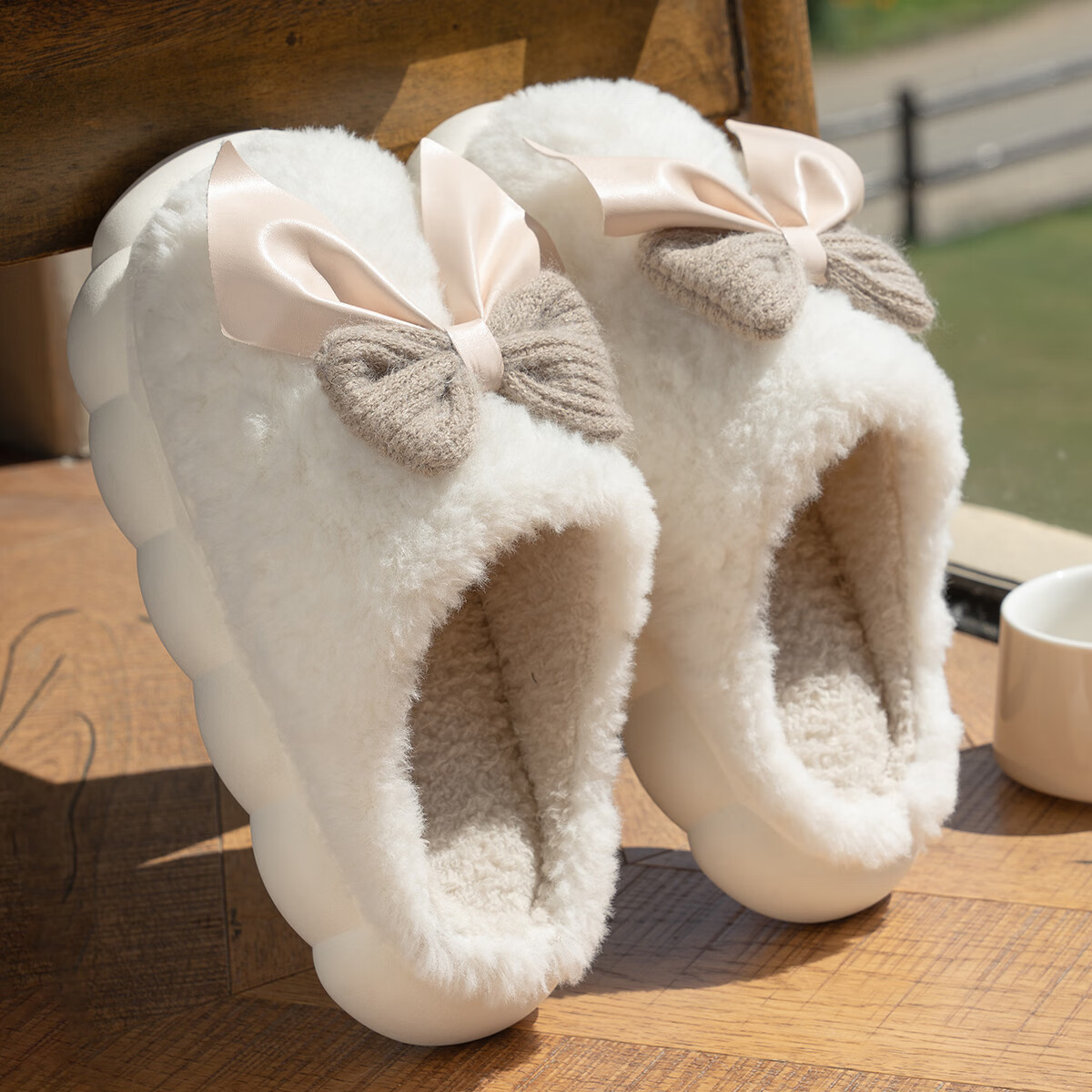 Runrou Cotton Slippers for Women, Autumn And Winter Thick-Soled Non-Slip Fleece-Lined Warm 2025 New Style Indoor Home Winter Use