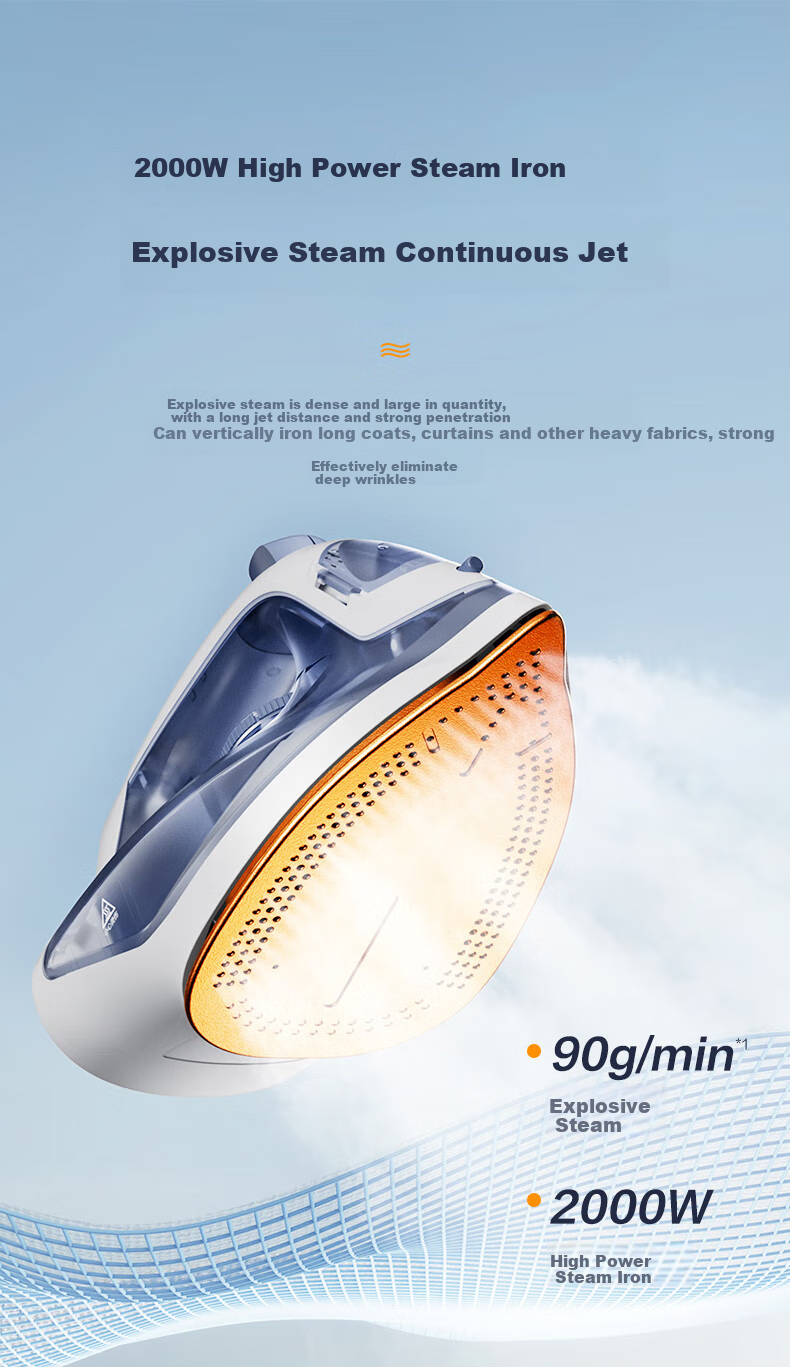 SUPOR Electric Iron, 100g/min [Explosive Steam], 220ml Household High-Power Small Portable Ironing Machine, Bean-Shaped Iron for Clothes And Quilts, 303A Group Purchase 4