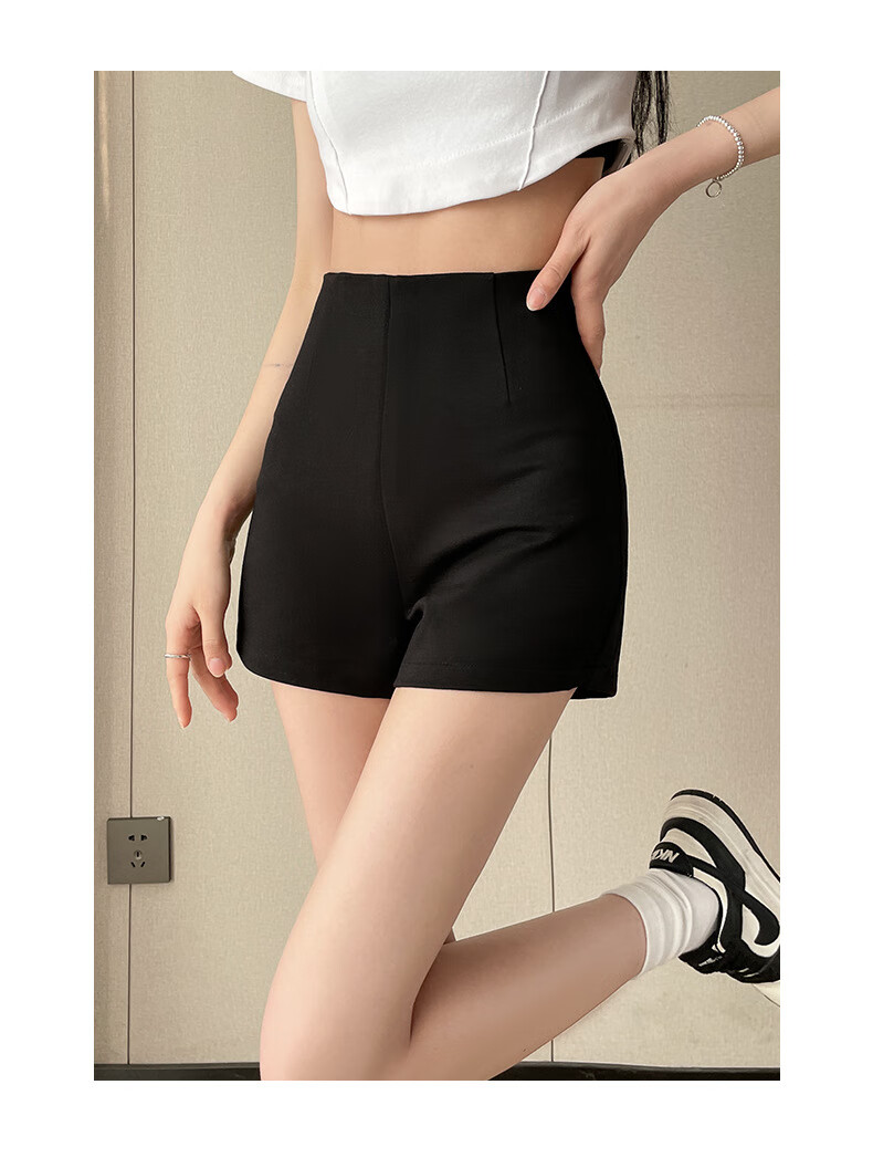 LangSha Black Suit Shorts for Women, 2026 New Style, Slim-Fit Base Layer, High-Waisted, Slimming A-Line, Petite, Hot Pants for Trendy Girls 11