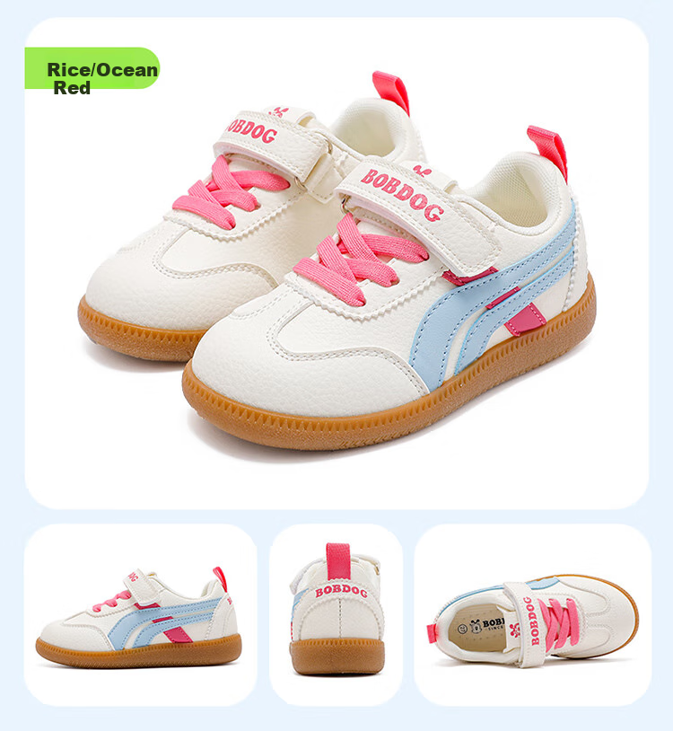 BOBDOG Children's Shoes Spring Soft-Soled Kids Running Shoes Girls Casual Sneakers 101551105 Beige/maize Pink 30 6
