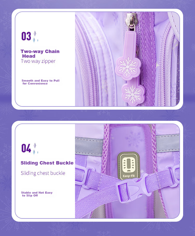 Disney Backpack for Primary School Students Grades 1-3, Spine-Protecting, Load-Reducing, Stylish Children's Backpack, Birthday Gift, Elsa Princess Gift Box 16