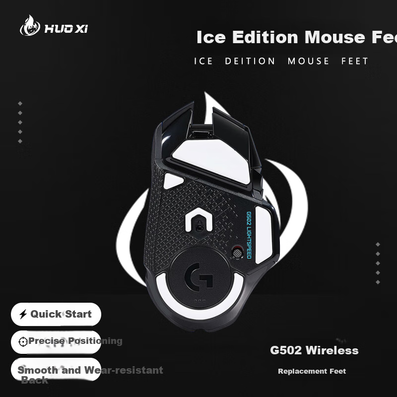 Huoxi Wireless G502 Logitech Gaming Mouse Pad, Teflon Curved Ice Version Smooth Wear-Resistant Foot Pads, Anti-Frame Drop Gaming Mouse Pads