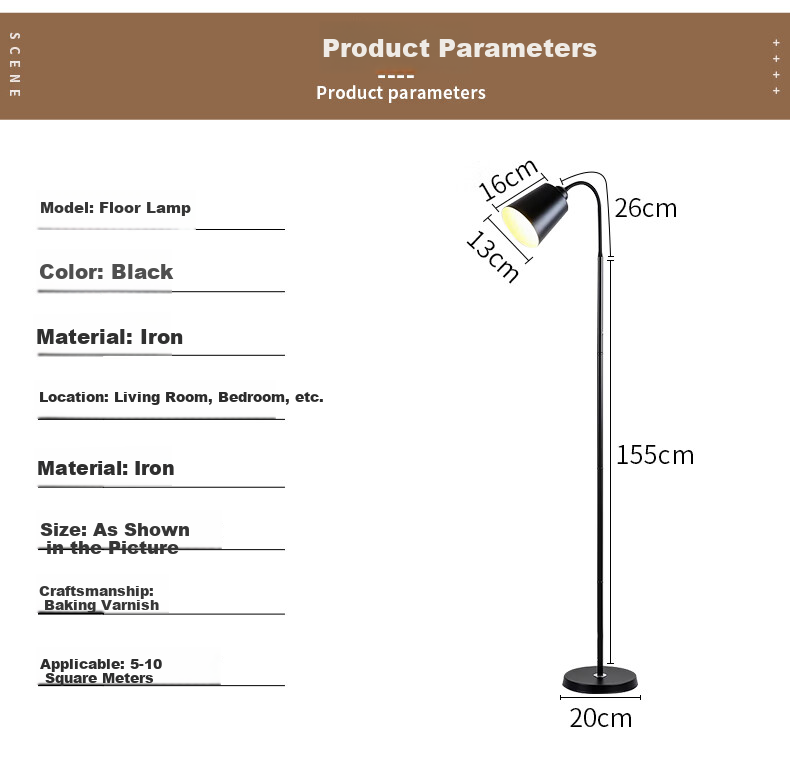 ZIDENG Floor Lamp for Living Room And Bedroom, Creative Bedside Lamp, Modern Minimalist Internet-Famous Study LED Standing Light Fixture 6