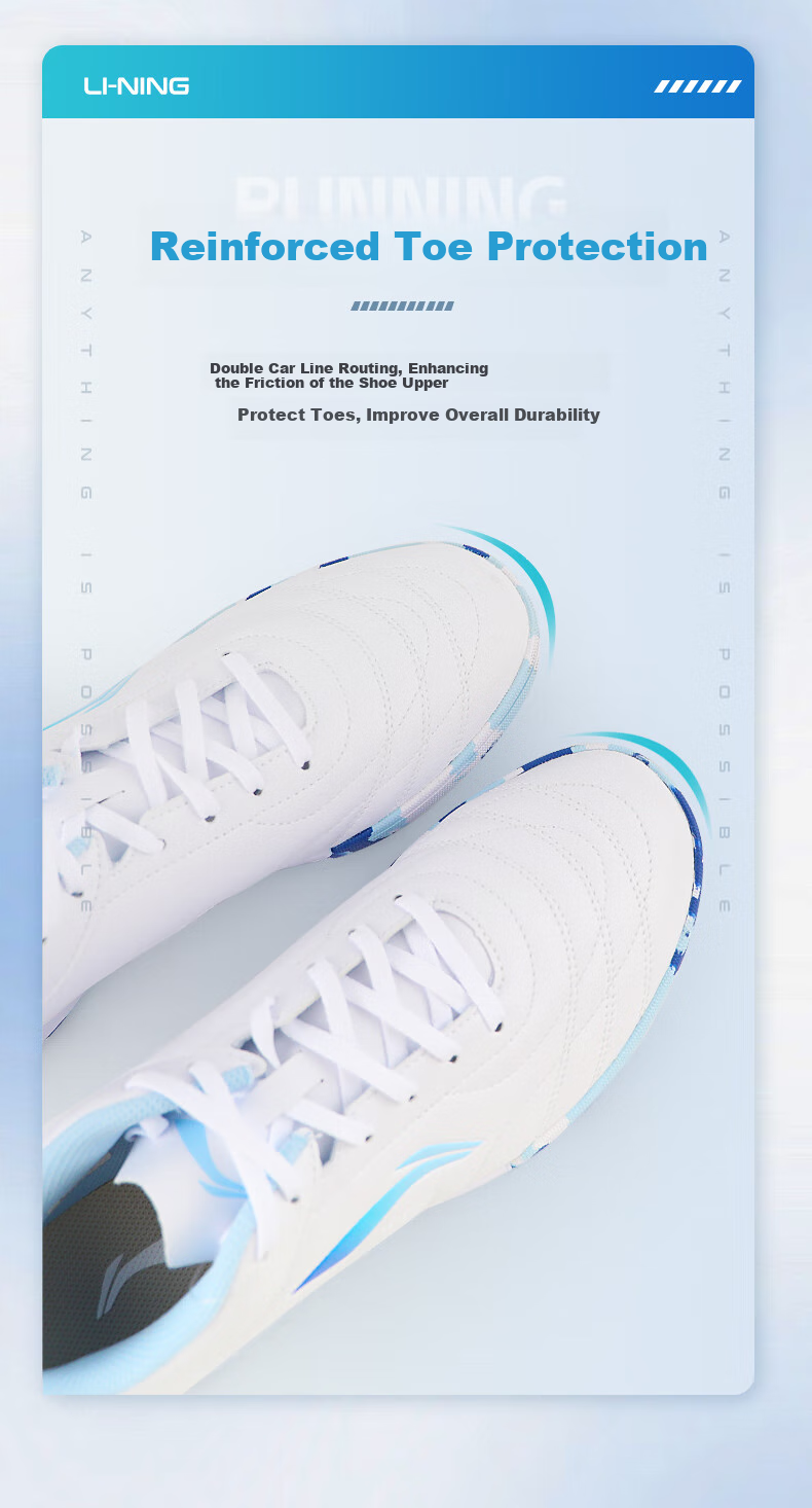 Li-Ning Soccer Shoes TF Turf Cleats for Men, Women, Adults, Children, Teenagers Professional Training Shoes Breathable Cleats for Middle School Exams And Summer Wear 7