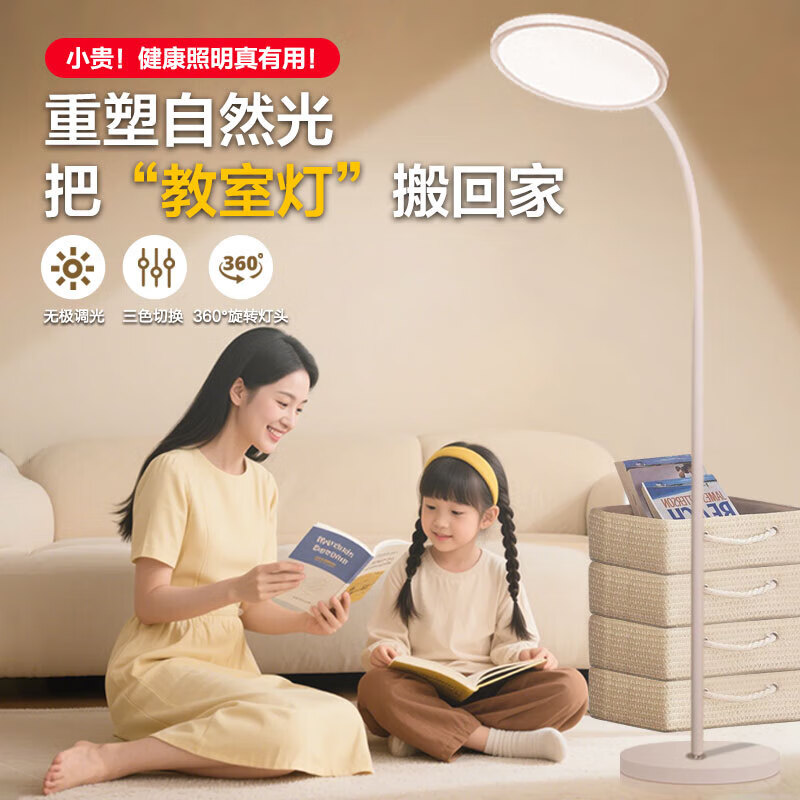 Boraer Outdoor Floor Eye Protection Full Spectrum Desk Lamp Study Reading Lamp Bedside Piano Lamp Standing Study Room Lamp