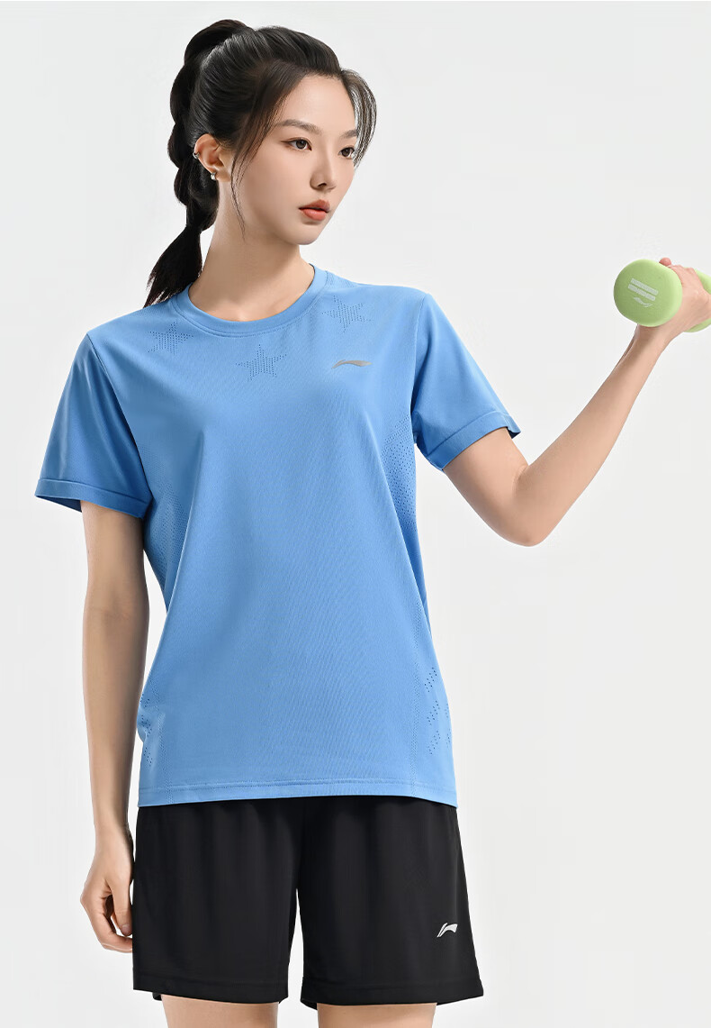 LI-NING Table Tennis Sports Set Unisex Running Short Sleeve Badminton Sportswear Comfortable Quick-Dry Fitness Training Clothes 11