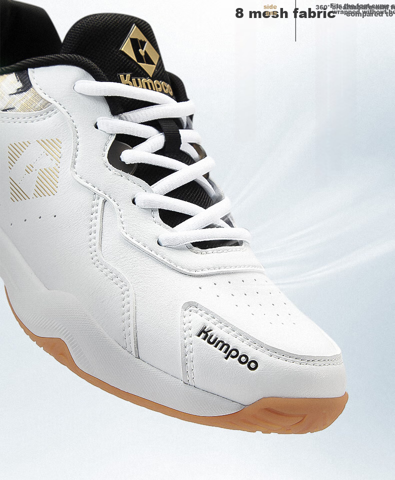 KUMPOO 2025 New Badminton Shoes Luying D21 Breathable Non-Slip Wear-Resistant Xunfeng Professional Sports Shoes White/Purple Size 36 4