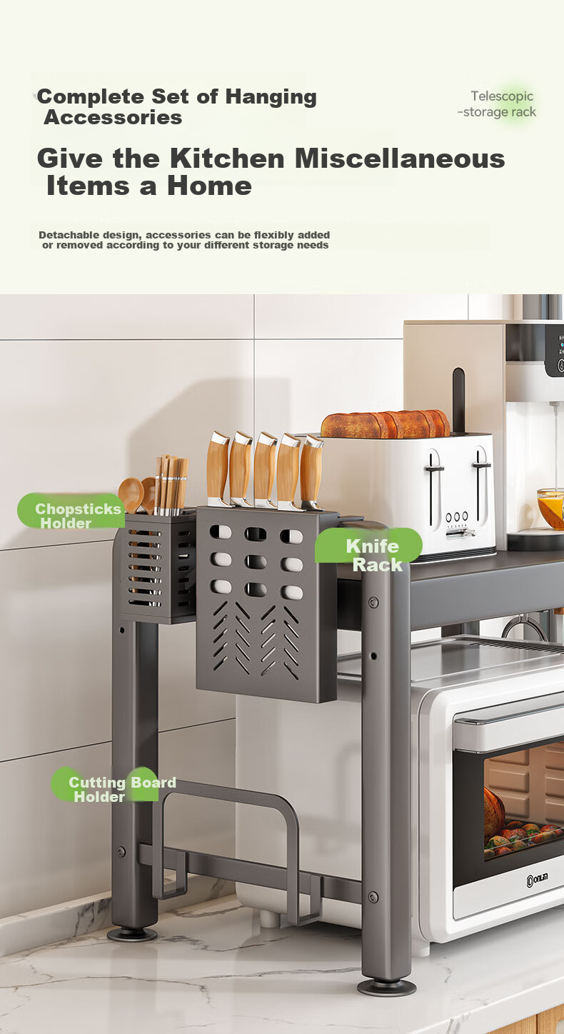 Shuaishi Kitchen Storage Rack, Rice Cooker Oven Microwave Stand Shelf, Countertop Multi-Layer Kitchen Organizer 8