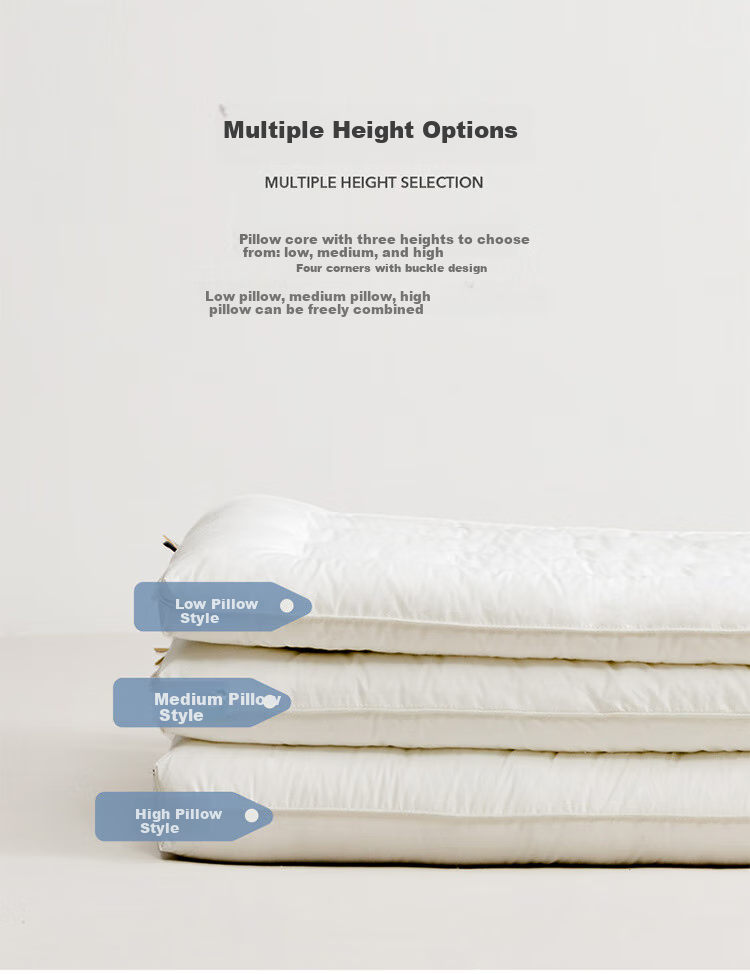 Dohia Pillow, All-Cotton Antibacterial Washable Children's Pure Cotton Comfortable Soft Pillow Core, Low Pillow Single Piece 60*40cm 12