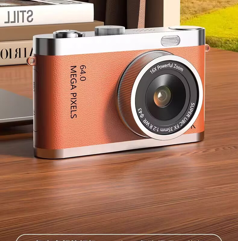 Black Cat Diary DK17 Digital Camera CCD Student Retro Campus Mini Camera Handheld Vlog Entry-Level Shooting Y03 Kids Card Instant Portable Photo Toy Gift Pink 64GB 1